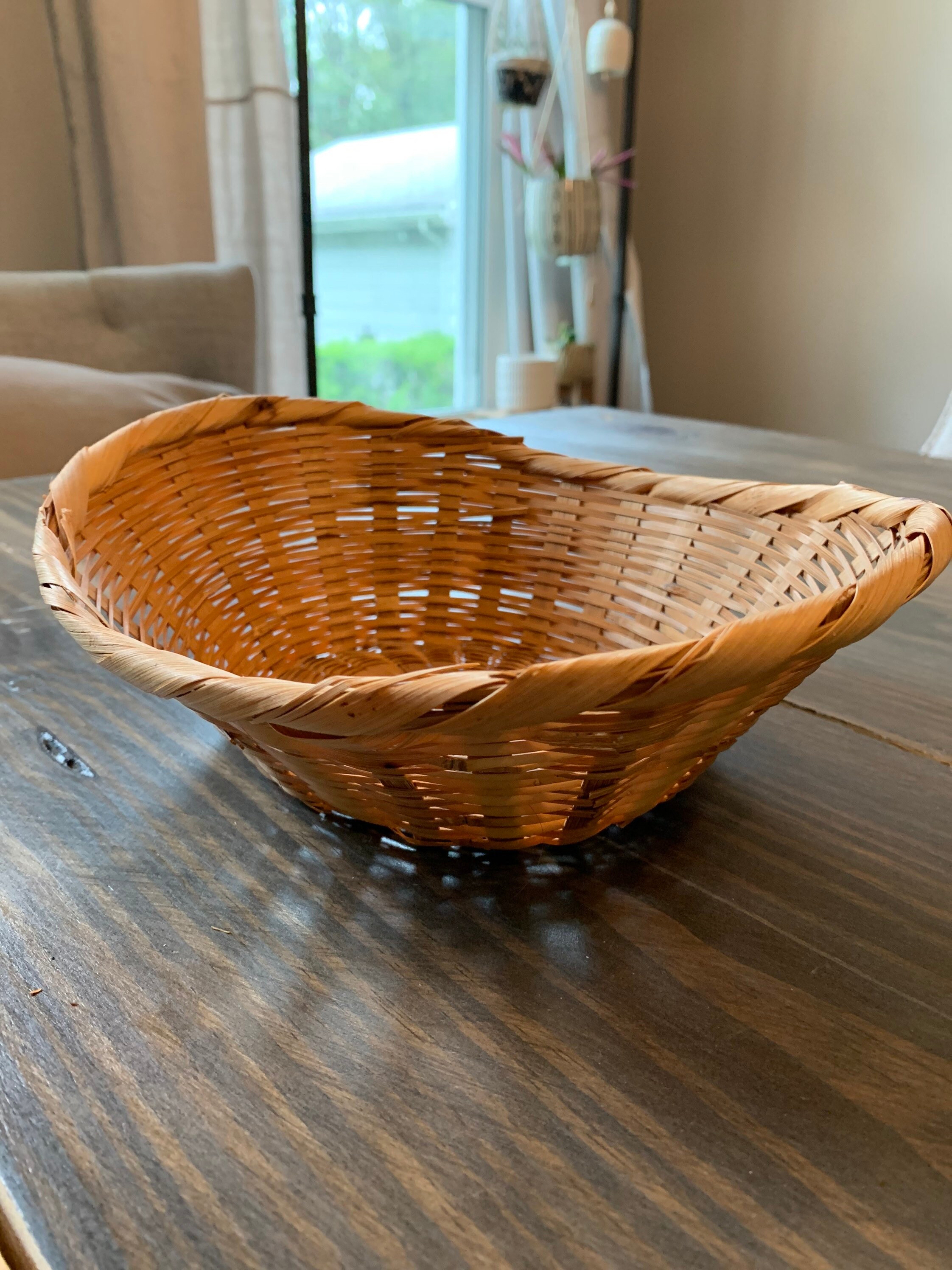 楕円形の籐製バスケット | 小型収納整理バスケット | ウォール