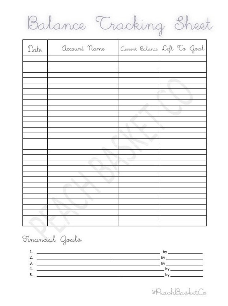 free printable account tracker free printable account tracker