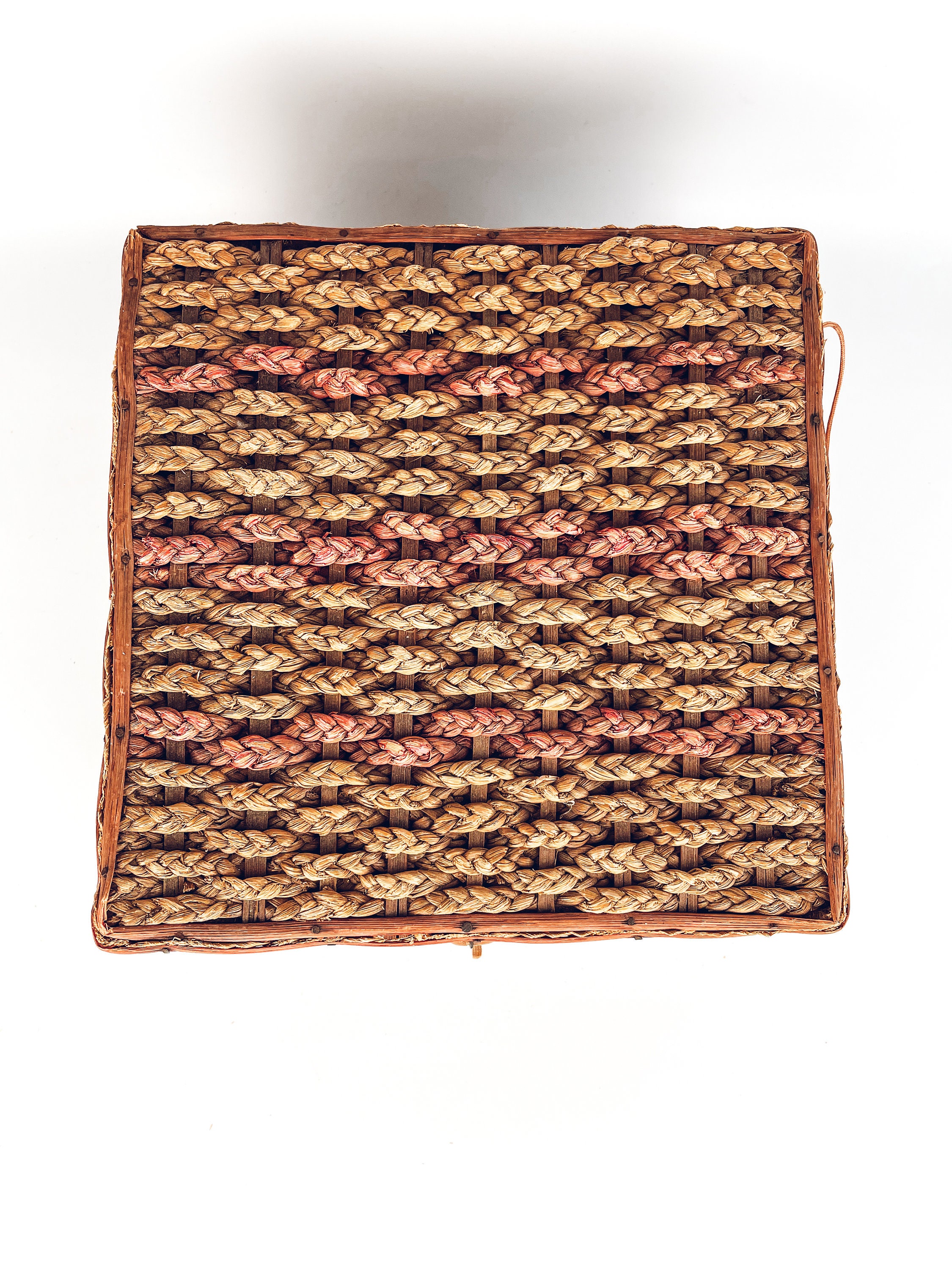 Large Vintage Wicker Sewing Basket With Lid and Handle Etsy