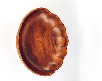 Large Vintage Wood Bowl | Boho Decor | Bohemian | Wood