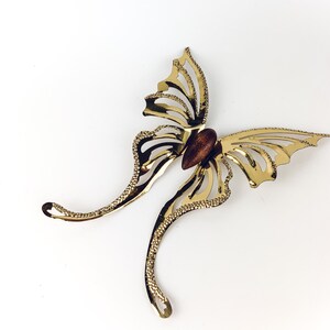 Vintage Gold Metal and Wood Butterfly Hanging Wall Decor, Boho Bohemian Decor, Nursery Decor, Butterfly Nursery Kids Room, Little Girl,