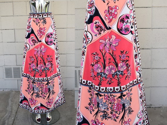 Emilio Pucci Velvet 1960s floral skirt