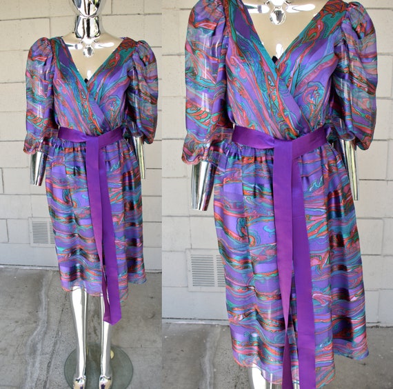 Diane Dickinson silk 1980s dress