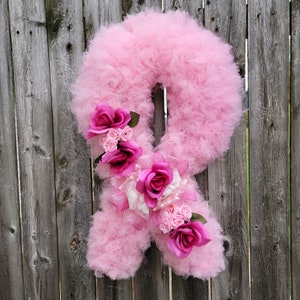 Breast Cancer Awareness Pink Ribbon Wreath