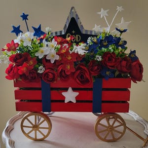 July 4th Wagon Floral Arrangement