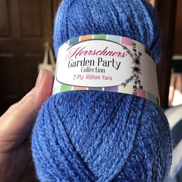 Herrschners Yarn Garden Party Collection.  2 Ply Afghan Yarn, 220 Yards, Blue Delphinium Color Number 2006.