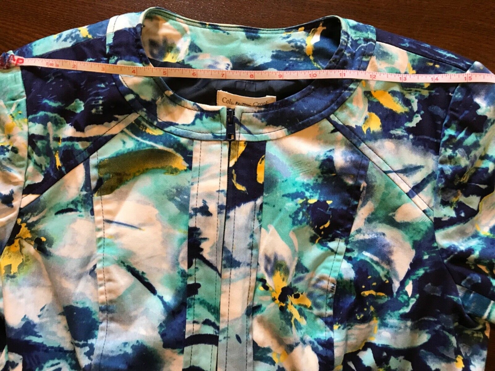 COLDWATER CREEK Multicolored Geometrical Cropped Blazer COLDWATER CREEK Multicolored Geometrical Cropped Blazer