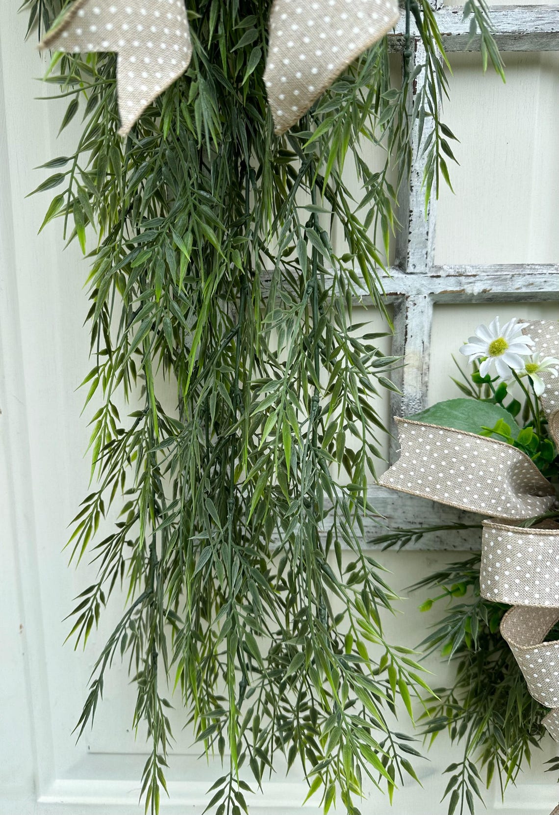 Distressed Window Frame, Greenery Decor, Everyday Swag, Swag Wreath ...