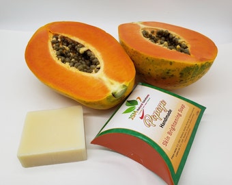 Papaya  Soap, Handmade Soap bar favors,  Natural Kojic Acid Soap, Cold Process Soap, bar soap bulk