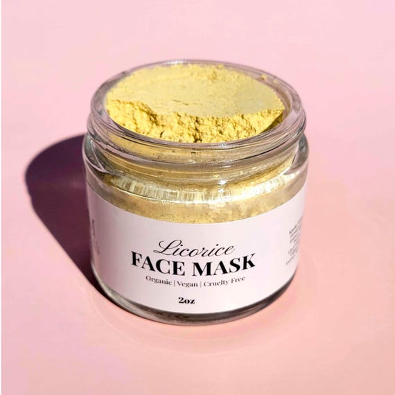 Facial Cay Mask Glow Skin Care Organic Licorice Turmeric Rosehip Mask Radiant Skin Polish Uneven Skin Night Time Selfcare Routine for Her