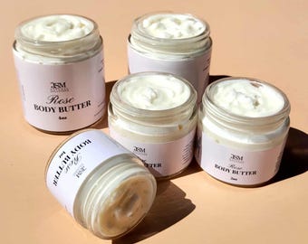 Rose Körperbutter Natürliche Feuchtigkeitscreme Creme Für empfindliche Haut Lotion Für Frauen Selbstpflege Umweltfreundliche Pflege für trockene Haut Beruhigende Creme Für Sie