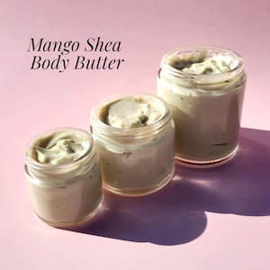 Natural Body Butter Organic Mango Shea Moisturizer Dry Skin Nourishing Cream Plant-Based Selfcare Gift For New Mom Birthday Gift Idea To Her