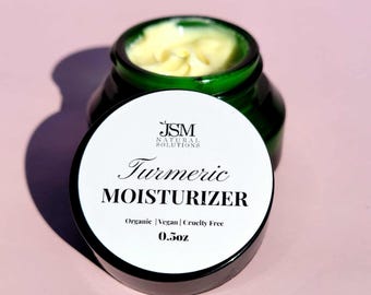Turmeric Face Cream for Glowing Skin Natural Moisturizer Handmade Lotion Plant-Based Skincare Women Night Face Cream Naturally Bright Skin
