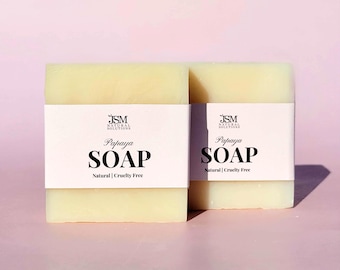 Handmade Papaya Soap Natural Facial Cleansing Soap Bar Face Body Moisturizing Skincare All Skin Type Zero Waste Selfcare Gift For Teen Girl