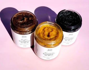 Natural Body Scrub Turmeric Charcoal Coffee Face Polish Deep Cleansing Pore Clarifying Sugar Scrub Eco Friendly Vegan Wellness Gift Idea Her