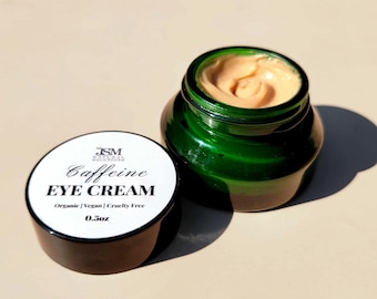 Crème contour des yeux bio pour peau sensible à la caféine Crème contour des yeux gonflée Yeux gonflés Crème hydratante sous les yeux Soins de la peau naturels