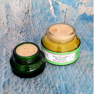 Organic moisturizer rose cucumber face cream for sensitive skin daily skincare day & night intensive soothing cream for teen girls or women