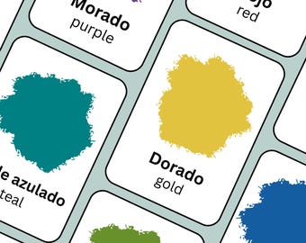 Colors Spanish English Bilingual Flashcards | Learn Colors in Spanish & English for Kids | Digital Download