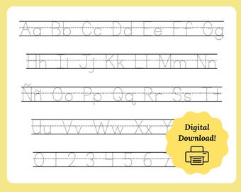 Spanish Alphabet and 0-9 Numbers Tracing Sheet | Handwriting Practice for Children | Abecedario