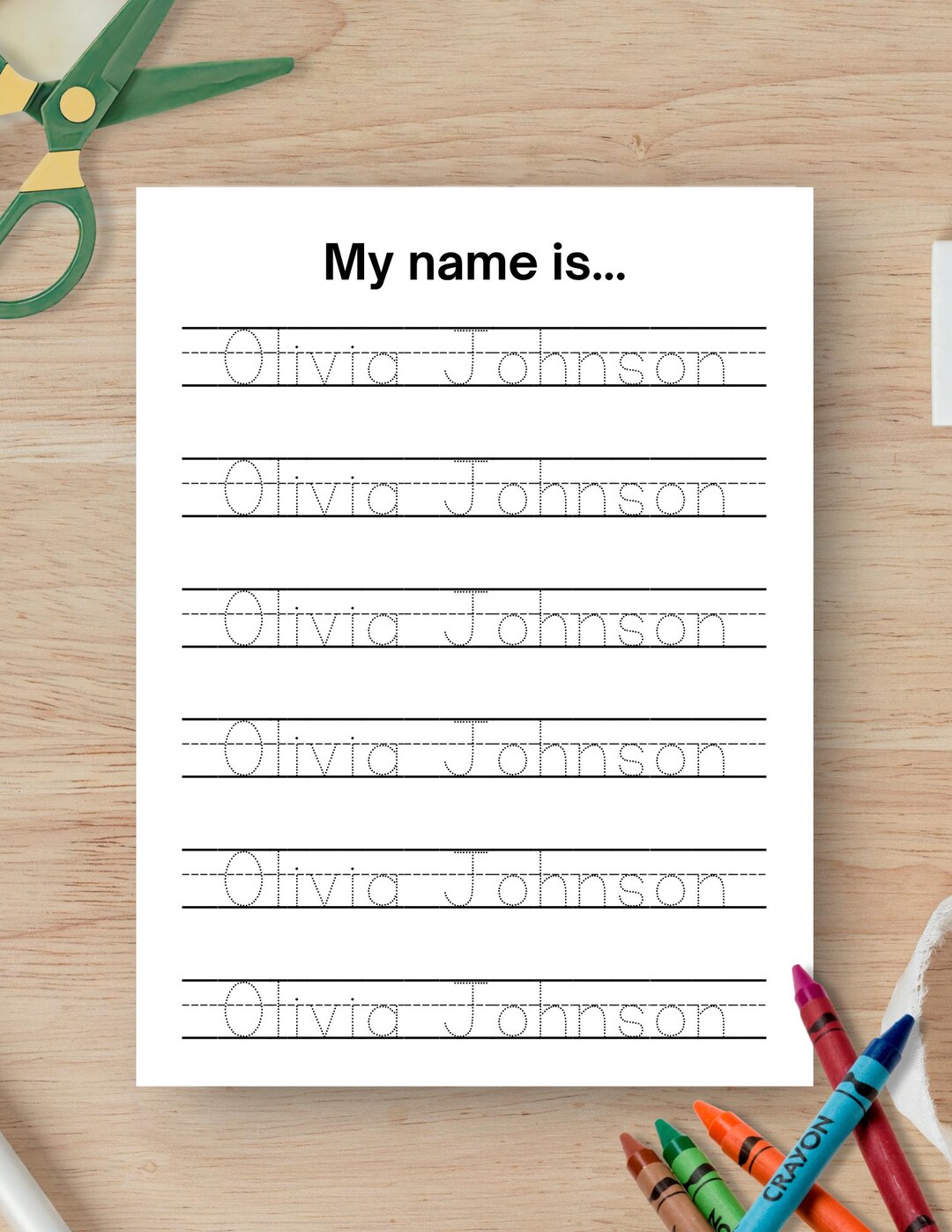 Personalized Name Tracing Sheet, Handwriting Practice Worksheet ...