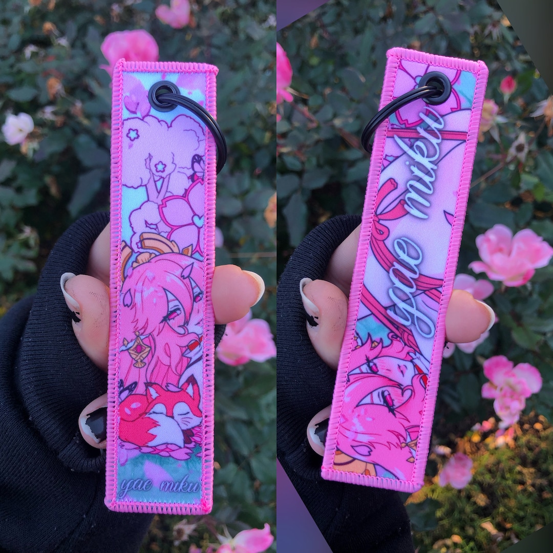 Knotty Kitsune Fabric Keychain Etsy