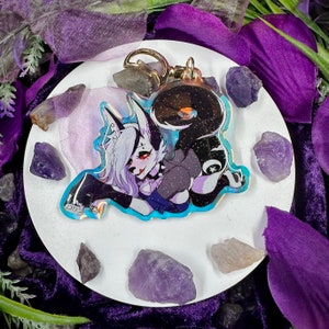 Hellish Hound Rainbow Glitter Charm
