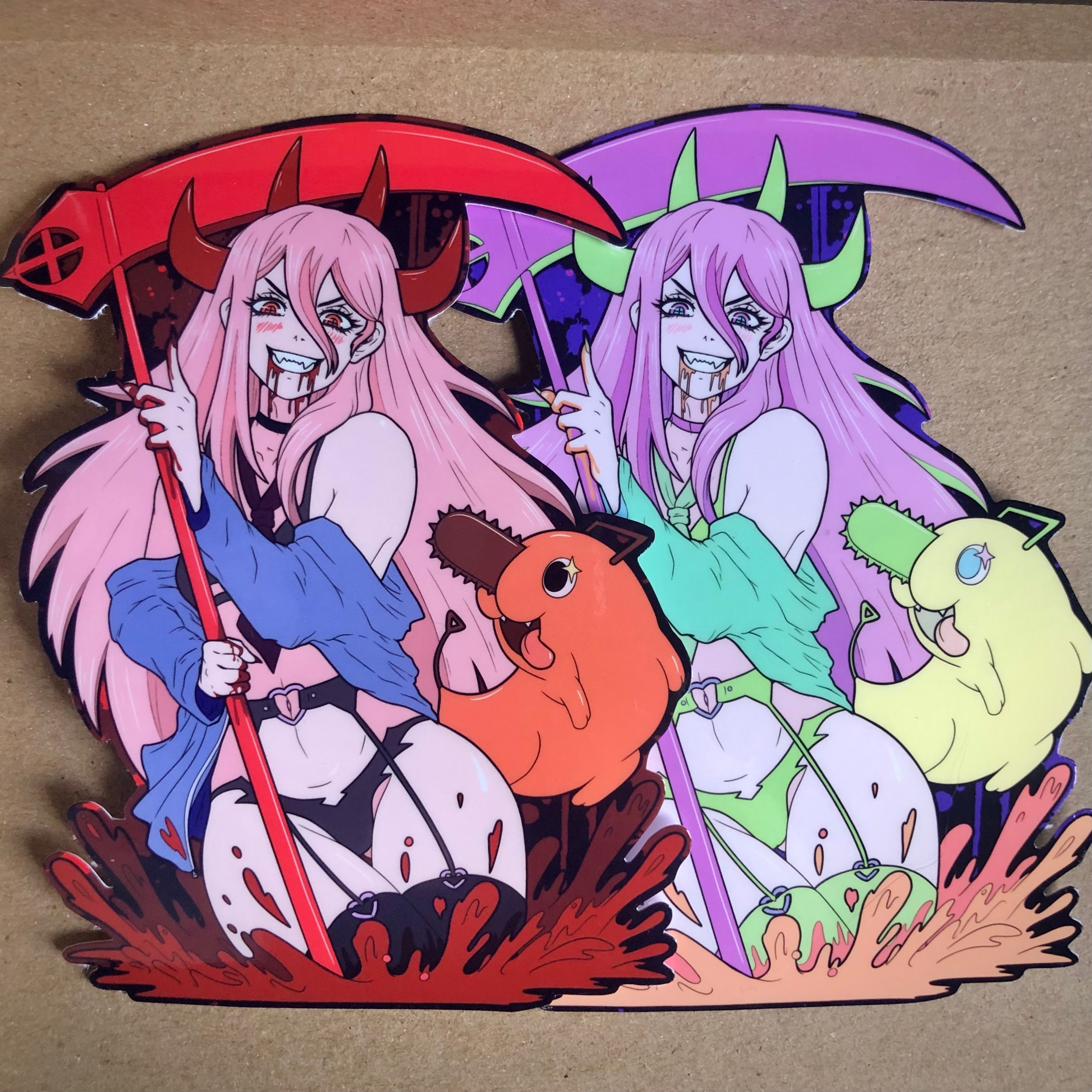 Violent Vixen Laminated Vinyl Stickers - Sexy Lewd Anime Waifu Art