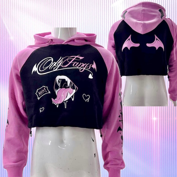 Onlyfangs Crop Top Hoodie - Etsy