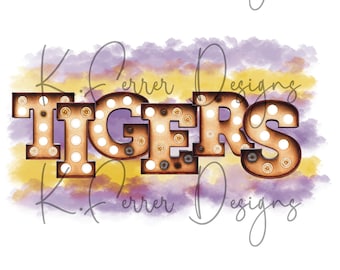 Geaux- Tigers- vai- Louisiana- viola- oro- FILE DIGITALE- Download digitale