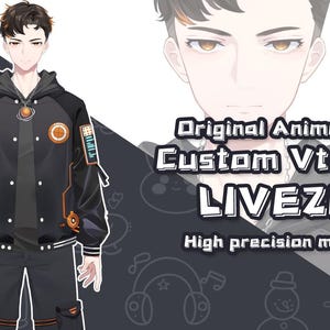 Custom Vtuber 2D Model, Live 2D commission Digital, Male Character Commission