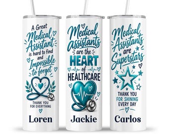 Medical Assistant Tumbler: Stethoscope Heart Employee Appreciation Staff Travel Office Cup Gift