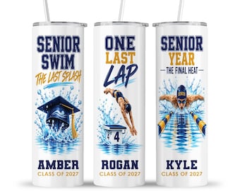 Senior Night Swim Team Tumbler: Thank You Appreciation Travel Sports Graduation Athlete Cup