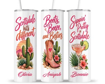 Scottsdale Tumbler: Girls Trip Western Cowgirl Desert Vibes Group Travel Cup