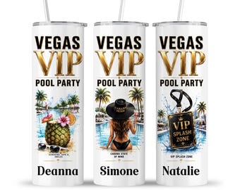 Vegas Tumbler: Pool Party VIP Weekend Friends Family Squad Crew Casino Cup