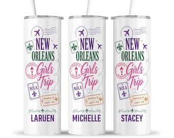 New Orleans Girls Trip Postage Tumbler: NOLA Family Birthday Crew Milestone Travel Cup