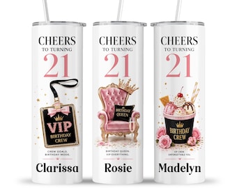 21st Birthday Tumbler: VIP Girls Trip Weekend Friends Family Squad Crew Party Favor Cup