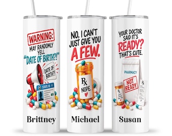 Pharmacy Tech Funny Tumbler: Prescription Employee Appreciation Staff Travel Office Cup Gift