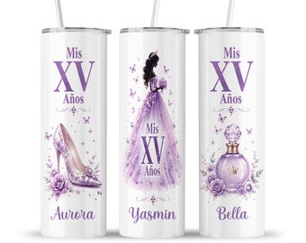 Mis XV Anos Lavender Tumbler: Happy Birthday Sweet 15 Years Teen Girl Party Favor