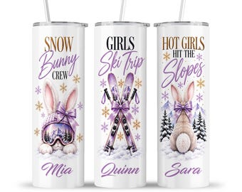 Girls Ski Tumbler: Girl Trip Snow Bunny Ski Winter Sports Vibes Group Travel Cup