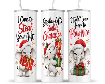 Christmas Tumbler: White Elephant Funny Game Family Friends Holiday Travel Cup