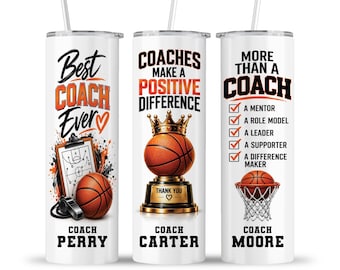 Basketball Coach Tumbler: Thank You Appreciation Game Day Travel Sports Team Athlete Cup