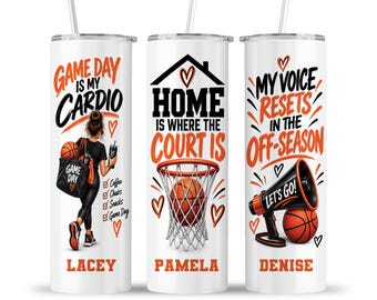 Basketball Mom Tumbler: Game Day Sports Team Student Athlete Parent Team Cup
