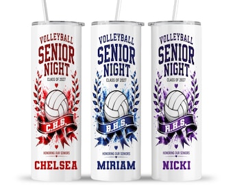 Senior Night Volleyball Tumbler: Class of 2027 Girls Ball Athlete Grad Graduation Cup