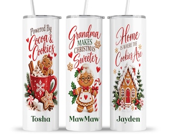 Christmas Tumbler: Grandma Gingerbread Cookies Family Holiday Baking Lover Travel Cup