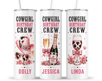 Cowgirl Birthday Tumbler: Happy Birthday Girl Crew Hat Drink Party Vacation Cup