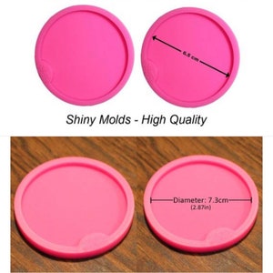 Four Car Coaster Molds - 4 Units - 2 SMALL - 6.5cm and 2 LARGE - 7.3cm | Please READ dimensions in photo and in description before purchase