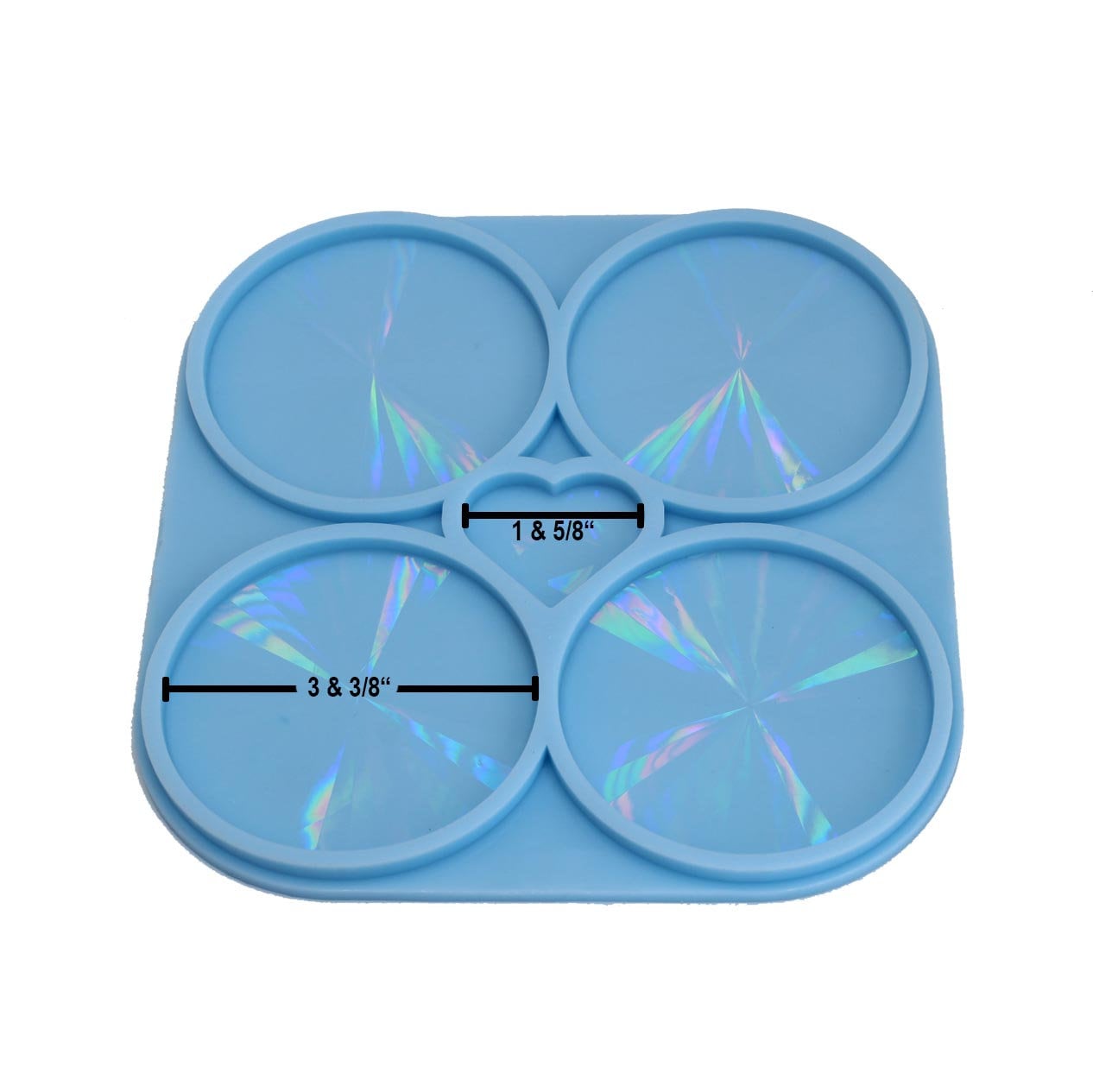 Silicone Holographic Round Coaster Molds Set of 4 Molds Etsy