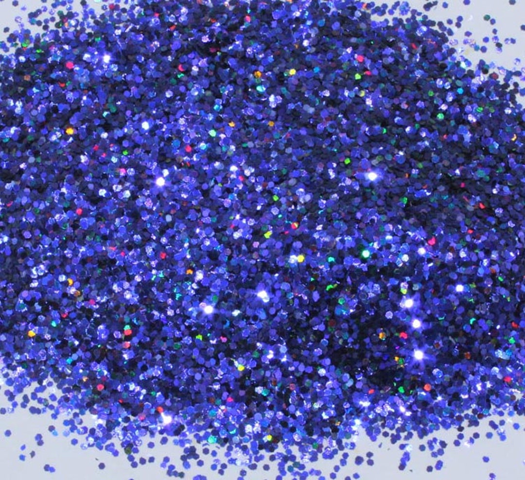 Holographic Navy Blue Medium Size Glitter - 2oz shaker - glitter size 1/24