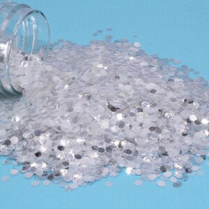 Silver Bling Boss Mirrored Disco Ball - Large Flake Glitter - 1oz shaker