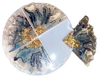 10 Pack of Silicone Geode Coaster Molds - 8in